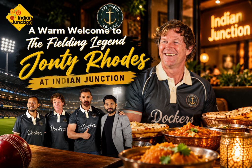 Jonty Rhodes at Indian Junction | Rotterdam Dockers & Indian Food